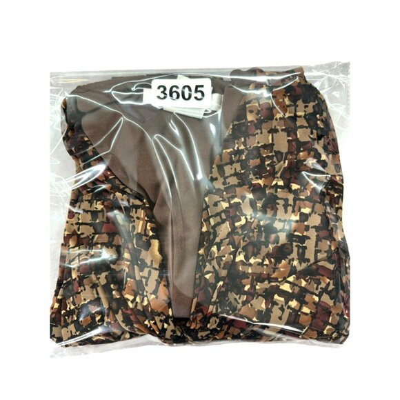 Evan-Picone Women's Sz 4 Brown Geometric Print V-Neck Dress Twisted Bust Detail - Picture 9 of 9